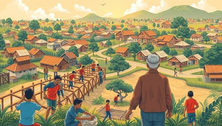 Gotong Royong Bersih Desa di Dusun Poyotomo